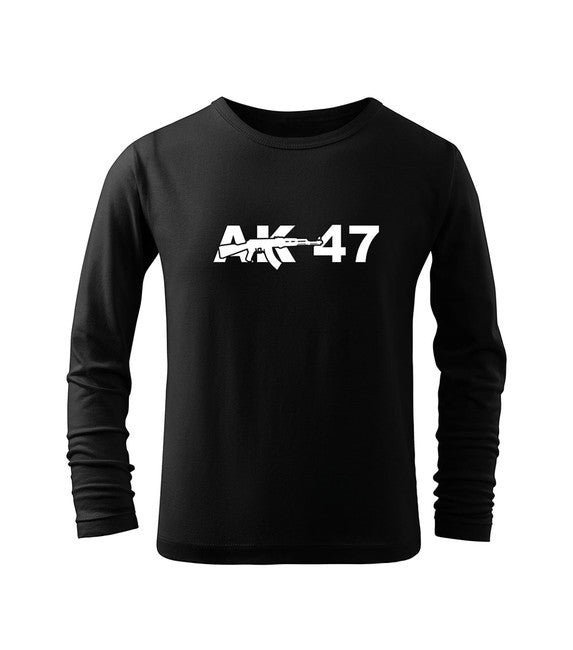 DRAGOWA AK-47 tricou lung pentru copii, negru