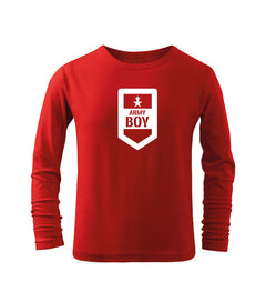 DRAGOWA tricou pentru copii cu mânecă lungă army boy, roșu