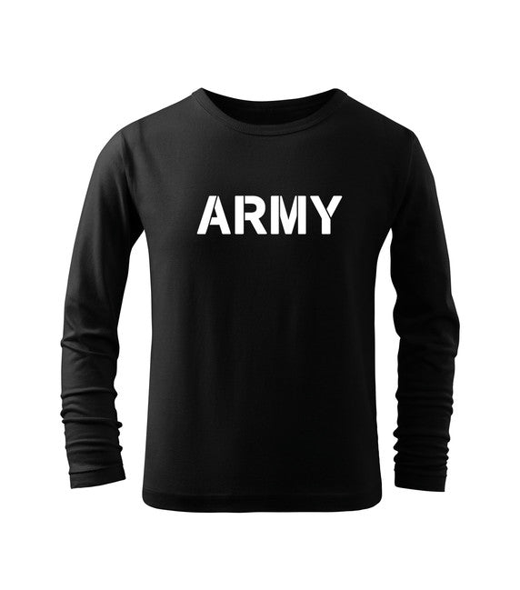 DRAGOWA Army tricou cu mânecă lungă pentru copii, negru