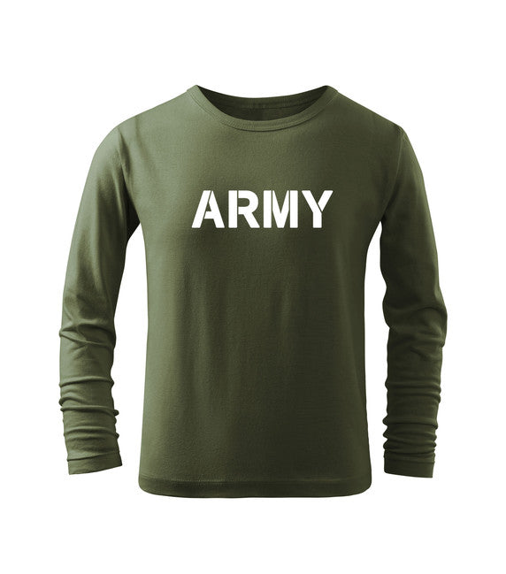 DRAGOWA Army tricou cu mânecă lungă pentru copii, oliv