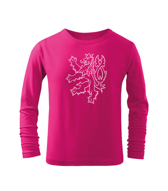 DRAGOWA Ceh tricou cu mânecă lungă pentru copii leu, roz