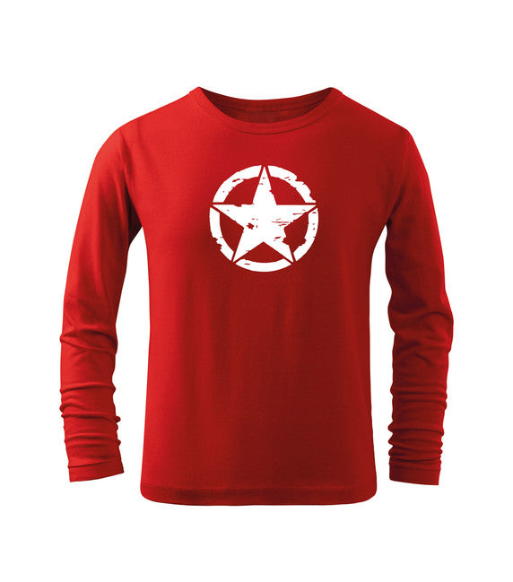 DRAGOWA Star tricou lung pentru copii, roșu