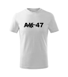 DRAGOWA tricou pentru copii cu mânecă scurtă AK-47, alb