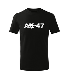 DRAGOWA tricou pentru copii cu mânecă scurtă AK-47, negru