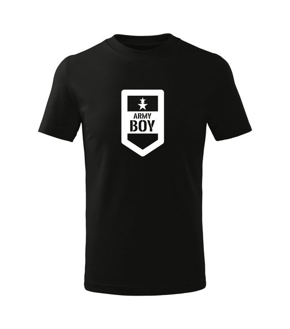 DRAGOWA Army tricou scurt boy pentru copii, negru
