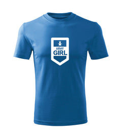 DRAGOWA tricou pentru copii cu mânecă scurtă army girl, albastru