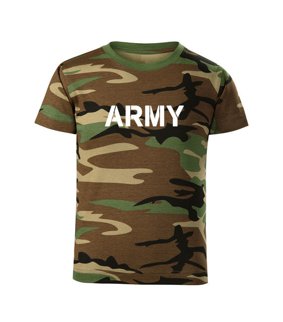 DRAGOWA Army tricou pentru copii cu mânecă scurtă, de camuflaj