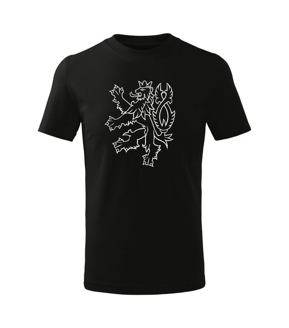 DRAGOWA ceh tricou leu pentru copii cu mânecă scurtă, negru
