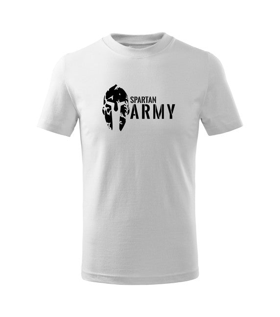DRAGOWA Spartan tricou scurt army pentru copii, alb