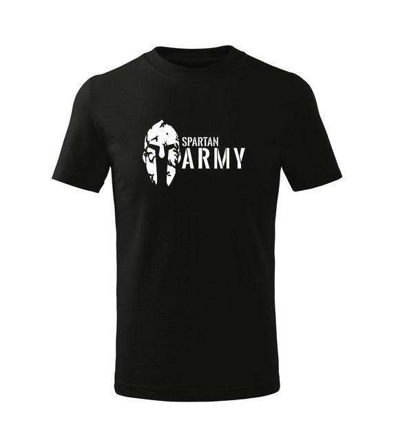 DRAGOWA Spartan tricou scurt army pentru copii, negru