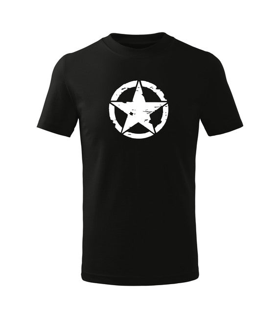 DRAGOWA Star tricou scurt pentru copii, negru