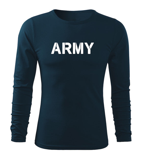 DRAGOWA Fit-T tricou cu mânecă lungă army 160 g/m², bleumarin