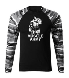 DRAGOWA Fit-T tricou cu mânecă lungă muscle army man 160 g/m², metro