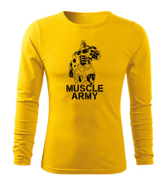DRAGOWA Fit-T tricou cu mânecă lungă muscle army man 160 g/m², galben