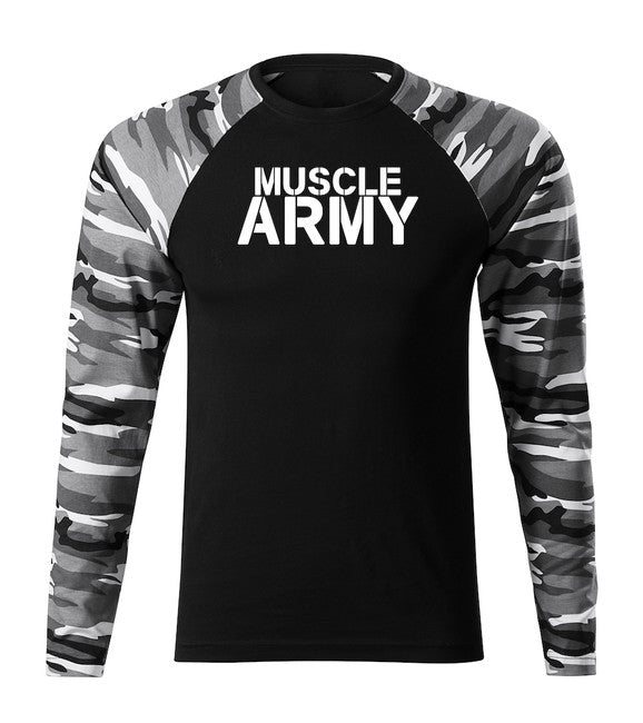 DRAGOWA Fit-T tricou cu mânecă lungă muscle, army