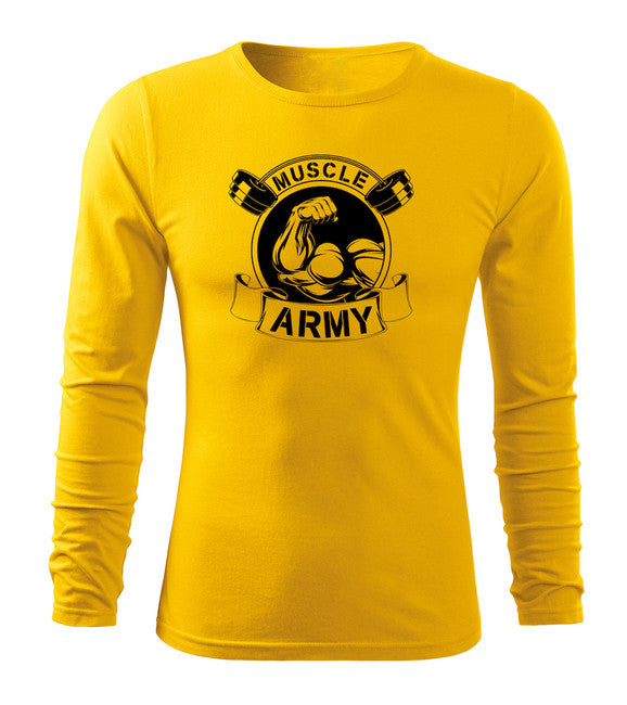 DRAGOWA Fit-T tricou cu mânecă lungă muscle army original 160 g/m², galben