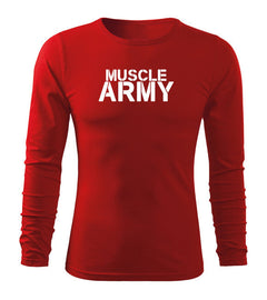 DRAGOWA Fit-T tricou cu mânecă lungă muscle army 160 g/m², roșu