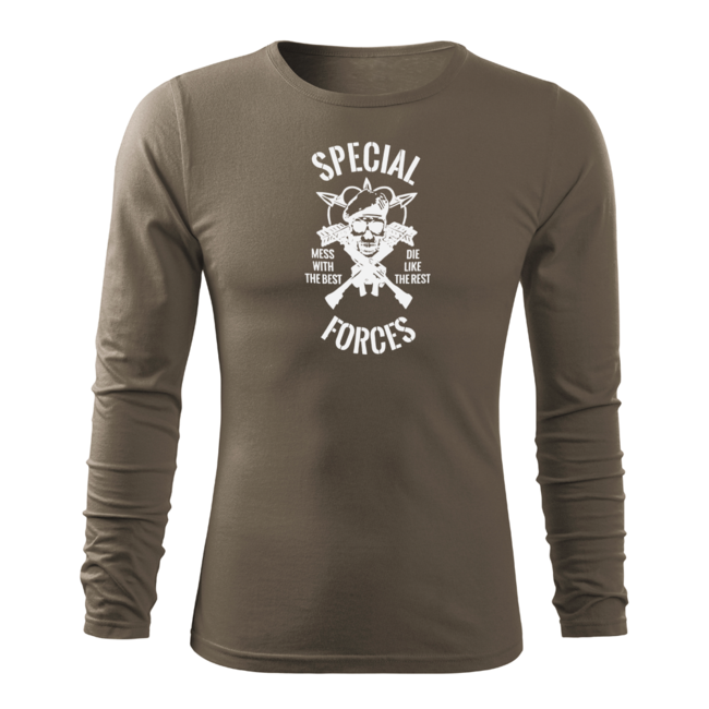 DRAGOWA Fit-T tricou cu mânecă lungă special force 160 g/m², oliv