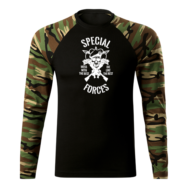 DRAGOWA Fit-T tricou cu mânecă lungă special force 160 g/m², Woodland