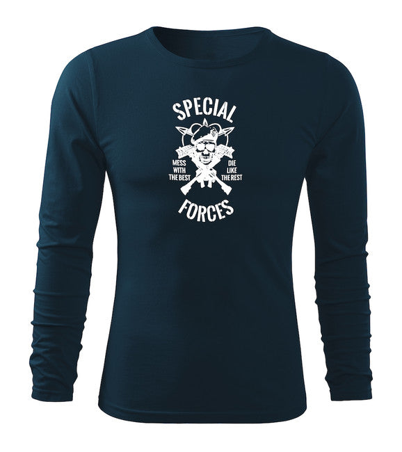 DRAGOWA Fit-T tricou special forces cu mânecă lungă 160 g/m², bleumarin