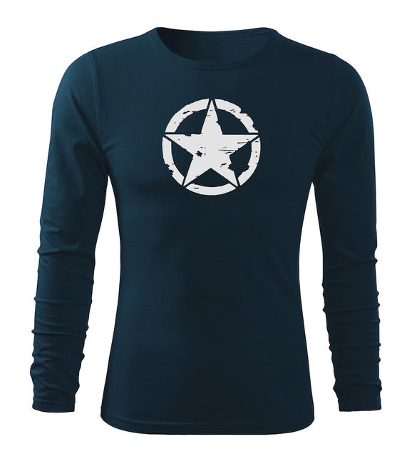 DRAGOWA Fit-T tricou cu mânecă lungă star 160 g/m², bleumarin