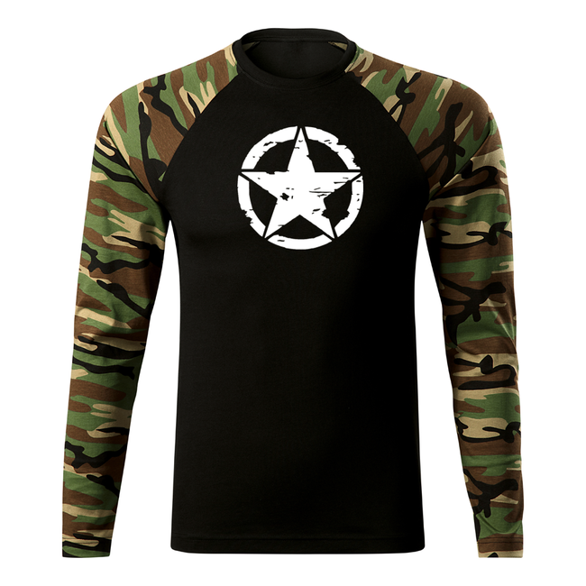 DRAGOWA Fit-T tricou cu mânecă lungă star 160 g/m², Woodland