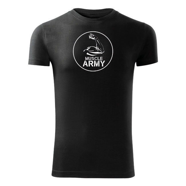 DRAGOWA tricou muscle army fitness biceps 180 g/m², negru