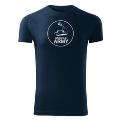 DRAGOWA tricou fitness muscle army biceps 180 g/m², albastru