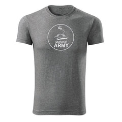 DRAGOWA tricou fitness muscle army biceps 180 g/m², gri