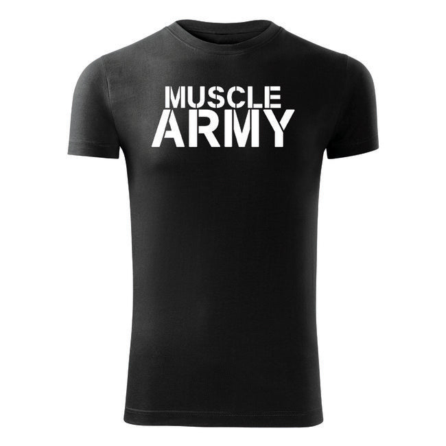 DRAGOWA muscle army fitness tricou 180 g/m², negru