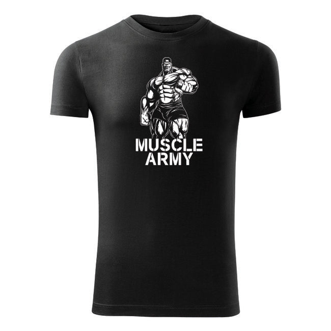 DRAGOWA muscle army fitness tricou man 180 g/m², negru