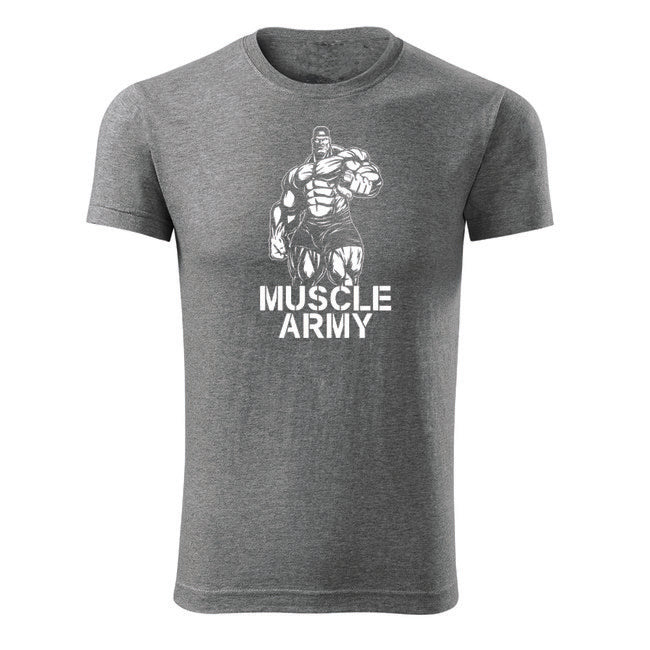 DRAGOWA muscle fitness tricou army man 180 g/m², gri