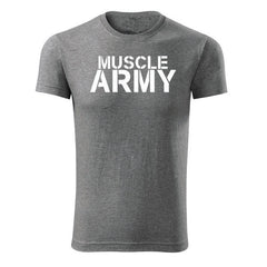 DRAGOWA tricou fitness muscle army 180 g/m², gri