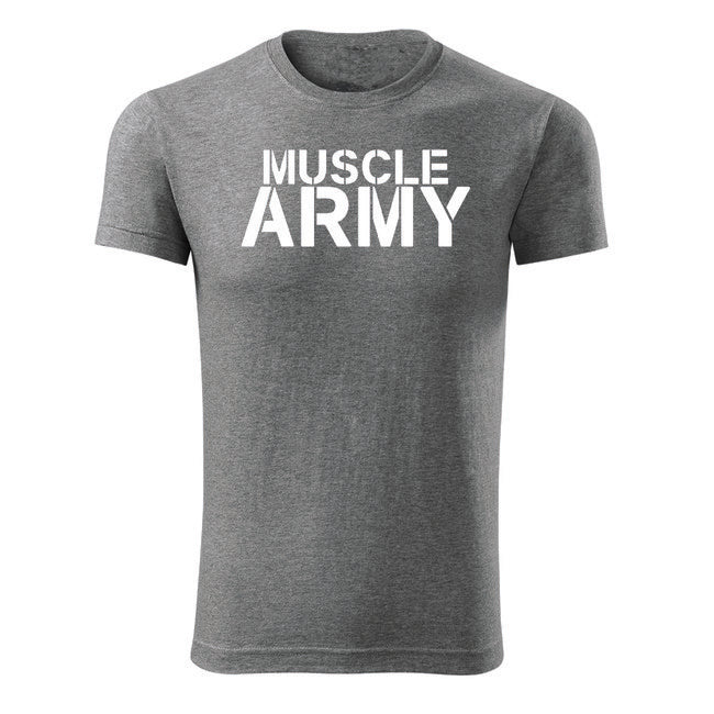 DRAGOWA muscle army fitness tricou 180 g/m², gri