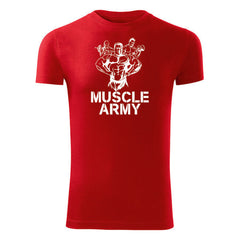 DRAGOWA tricou fitness muscle army team 180 g/m², roșu