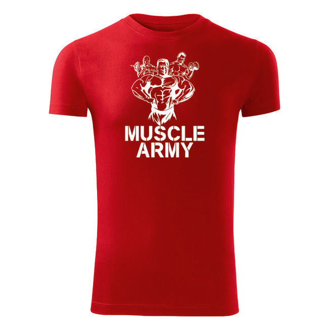 DRAGOWA muscle fitness tricou army team 180 g/m², roșu