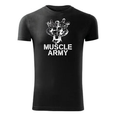 DRAGOWA tricou fitness muscle army team 180 g/m², negru