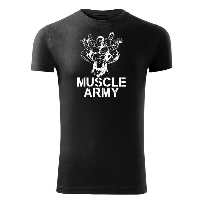 DRAGOWA muscle army team fitness tricou 180 g/m², negru