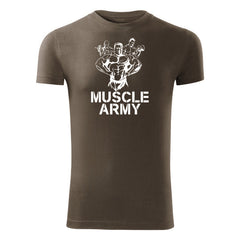 DRAGOWA tricou fitness muscle army team 180 g/m², verde oliv