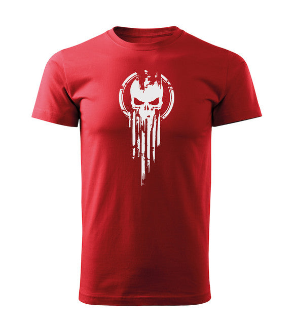 DRAGOWA tricou cu mânecă scurtă skull 160 g/m², roșu