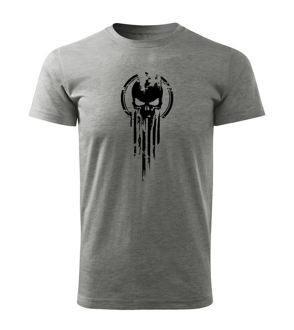 DRAGOWA tricou cu mânecă scurtă skull 160 g/m², gri