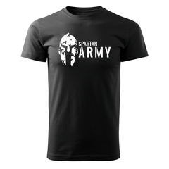 DRAGOWA tricou cu mânecă scurtă Spartan army 160 g/m², negru