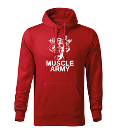 DRAGOWA hanorac bărbătesc cu glugă muscle army team 320 g/m², roșu