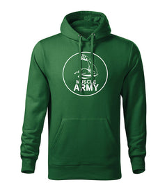 DRAGOWA hanorac bărbătesc cu glugă muscle army biceps 320 g/m², verde
