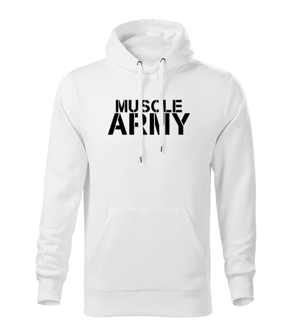 DRAGOWA hanorac cu glugă pentru bărbați muscle army 320 g/m², alb