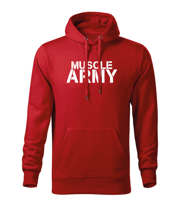 DRAGOWA hanorac bărbătesc cu glugă muscle army 320 g/m², roșu