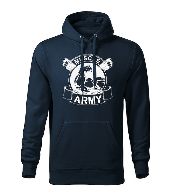 DRAGOWA hanorac bărbătesc cu glugă muscle army original 320 g/m², bleumarin