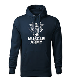 DRAGOWA hanorac bărbătesc cu glugă muscle army team 320 g/m², bleumarin