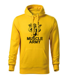 DRAGOWA hanorac bărbătesc cu glugă muscle army team 320 g/m², galben