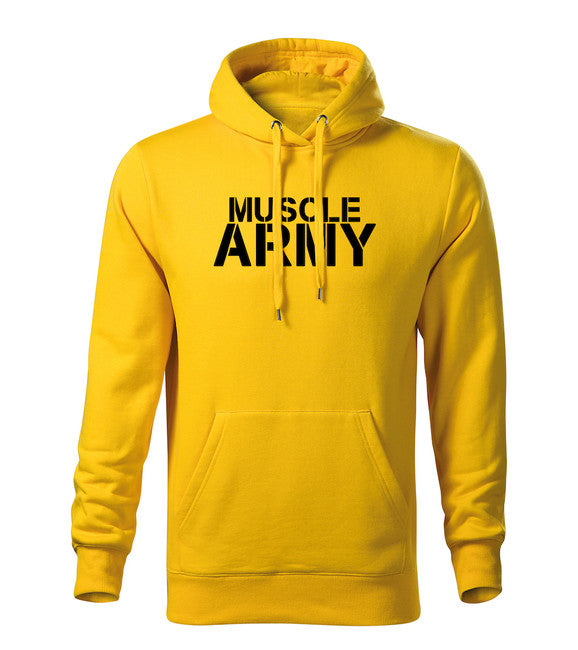 DRAGOWA pentru bărbați muscle army hanorac cu glugă 320g/m2, galben